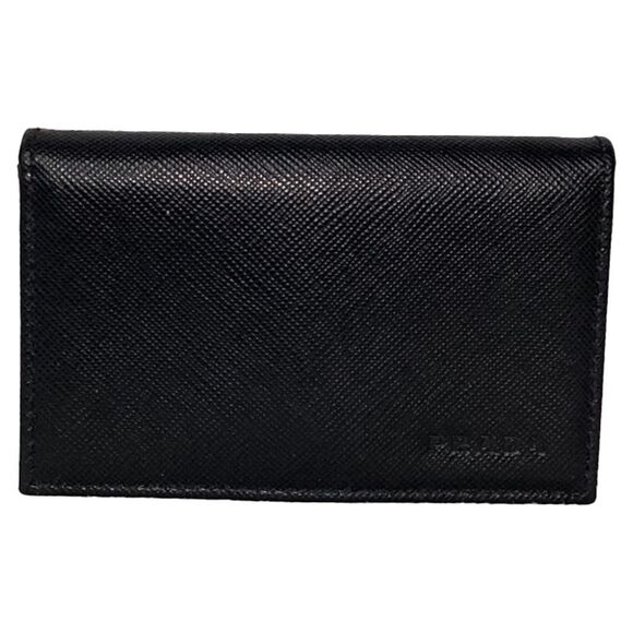 Prada Logo-Embossed Card Holder in Black Leather - Picture 1 of 6